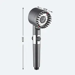 Лійка масажна для душу Idea Turbocharged Head з обертанням 360° Сірий  - мініатюра 4