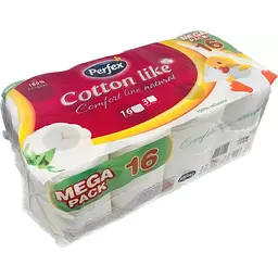 Папір туалетний Perfex Cotton Comfort Line тришаровий 16 шт. - мініатюра 3