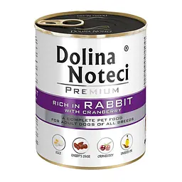 Консерви для собак Dolina Noteci Premium 800г з кроликом і журавлиною