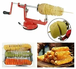 Машинка для різання картоплі спіраллю SPIRAL POTATO SLICER апарат для нарізування картоплі для чіпсів - мініатюра 2