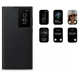 Оригінальний чохол-книжка Samsung для Galaxy S22 Ultra S-View Clear View Cover Smart Black (EF-ZS908CBEGRU) - мініатюра 4