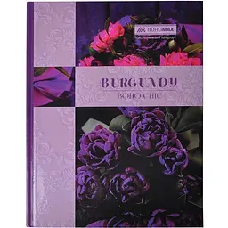 Книга обліку Buromax Boho Chic 96 аркушів в клітинку А4 фіолетовий (BM.2400-207)