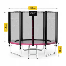 Батут із зовнішньою сіткою 4FIZJO Classic 8FT 252 см Black/Pink (P-5907739314536) - мініатюра 5