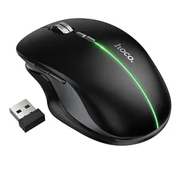 Миша ігрова акумуляторна Hoco GM40 Dixon Bluetooth 2.4G, RGB, акумулятор 400 мАг, DPI 800 1200 1600, 7 кнопок, чорна