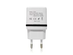 Зарядка для телефона 2хUSB "Awei C-930" Біло-чорна, мережевий зарядний пристрій — блок живлення 1 А/2.1А - мініатюра 3