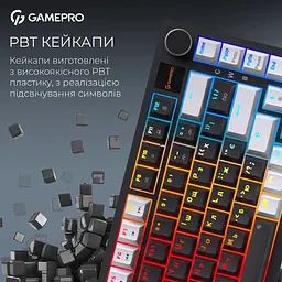 Клавіатура бездротова GamePro Asgard Valhalla Pro 75% Wireless/Bluetooth/USB Black with display (MK160B-D-Pro) - мініатюра 7