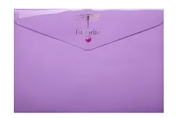 Папка-конверт А4 на кнопці Pastel, бузковий, 6 шт. в упаковці