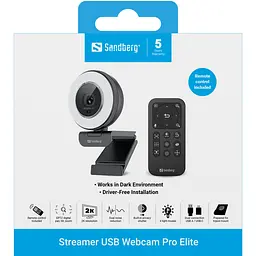 Веб-камера Sandberg Streamer USB Webcam Pro Elite Full HD, Remote control, USB-A/USB-C connection - мініатюра 8