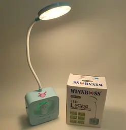 LED-лампа сенсорна світлодіодна настільна акумуляторна (знімний 18650) дитяча на гнучкій ніжці 28 см світильник-нічник WinBoss 1943 - мініатюра 6
