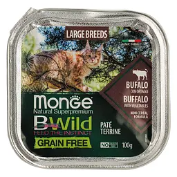Вологий корм для кошенят Monge Cat Вwild Gr.Free Wet Adult буйвол, від 2 місяців 100 г - мініатюра 2