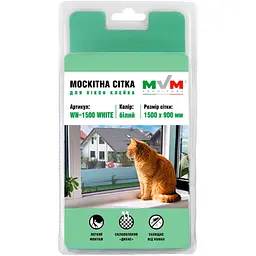 Москітна сітка для вікон МВМ My Home 1500х900 мм біла (WN-1500 WHITE)