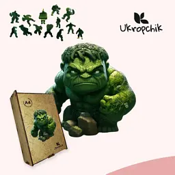 Пазл Ukropchik дерев'яний Супергерой Халк size - M в коробці з набором-рамкою (Hulk Superhero A4) - мініатюра 5