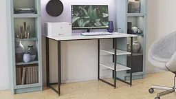 Комп'ютерний стіл Ferrum-decor Кевін 75x100x70 чорний ДСП Білий 16мм (FRD-103819)