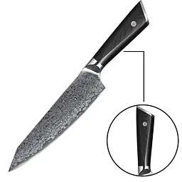 Ніж кухарський 20 см Damascus DK-LKB 5001 VG-10 Дамаська сталь 67 шарів - мініатюра 5