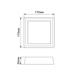 Світильник квадратний накладний Titanum LED 18W 5000K (TL-BHS20-185) - мініатюра 5
