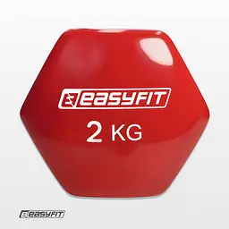 Гантель для фітнесу 2.0 кг EasyFit із вініловим покриттям червона (EF-0020-R) - мініатюра 3