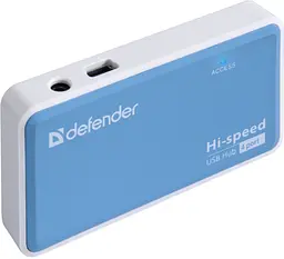 USB-хаб Defender Quadro Power+Adapter 4xUSB 2.0 220V (83503) (6054145) - мініатюра 2