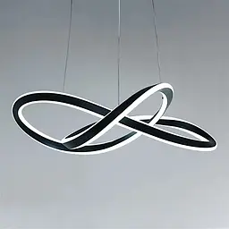 Сучасна підвісна LED-люстра для вітальні Diasha MX78096/1BK, чорна, 86W, акрилові світлові лінії
