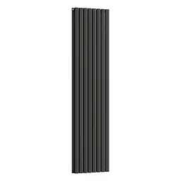 Вертикальний радіатор Navin Ellipse Double 480x1800-8, anticor, чорний муар 10-012033-4880, Чорний матовий - мініатюра 2