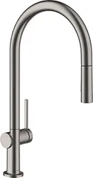 Змішувач Hansgrohe Talis M54 210 2jet кухонний з витяжним виливом Brushed Black Chrome 72800340 Шліфований чорний хром