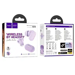 Бездротові навушники Hoco EQ19 Duke V true wireless BT headset, BT5.4, 40mAh, 400mAh, 7h, purple - мініатюра 3