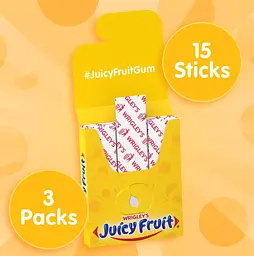 Жувальна гумка Wrigley's Juicy Fruit Fruit Flavoured Chewing Gum 3 пачки по 15 стиків - мініатюра 7