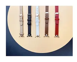 Шкіряний ремінець MiJobs для фітнес-браслета Xiaomi Mi Band 8 і 9 Type A червоний, тримач - золотистий - мініатюра 5