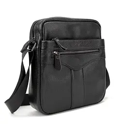 Шкіряний маленький чоловічий месенджер чорний Tiding Bag M56-0187A - мініатюра 3