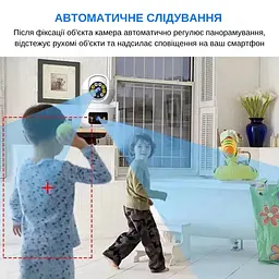 IP-камера поворотна з подвійним об'єктивом XON SmartCam Wi-Fi 1080P (UTWEW22VW 7393) Біла - мініатюра 6