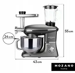 Планетарний кухонний комбайн Mozano Kitchen Assistant 6 в 1, 3200 Вт, чаша 6.2 л - мініатюра 4