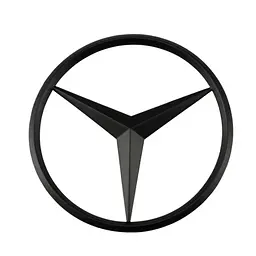 Емблема задня Mercedes-Benz чорна матова 90 мм пластик (на скотчі)