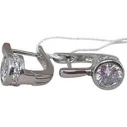 Срібні сережки TOP Silver з фіанітами. 9520156Б