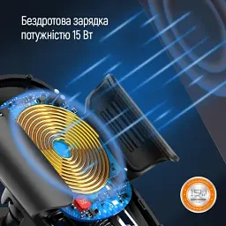 Універсальний автотримач ColorWay Dashboard Car Wireless Charger 15W Black (CW-CHAW037Q-BK) - мініатюра 12