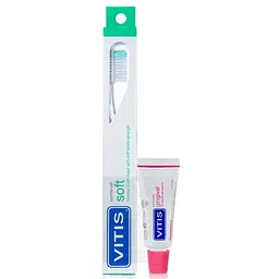 Щітка зубна Vitis Soft м'яка + Vitis Gingival паста 15 мл синя - мініатюра 2