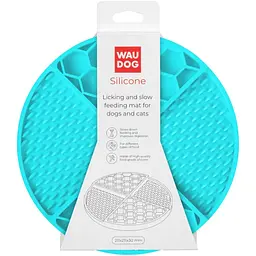 Миска-килимок для собак та котів Waudog Silicone для повільного харчування 211х211х30 мм блакитний - мініатюра 3