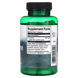 Амінокислота Swanson L-Tyrosine 500 мг 100 капсул - мініатюра 2