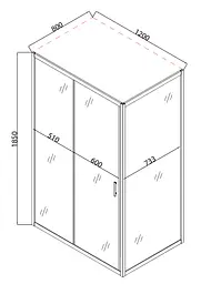 Душова кабіна без піддону Mixxus Hard SC01-120x80x185-TR хром прозоре скло 5 мм MI6912, Універсальна, прозорий, хром - мініатюра 3
