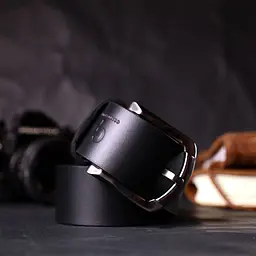 Чудовий ремінь під джинси з натуральної шкіри Grande Pelle 11686 чорний 120 см - мініатюра 10