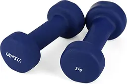 Гантелі для фітнесу неопренові Gymtek Queenfit 2х2кг темно-синій - мініатюра 2