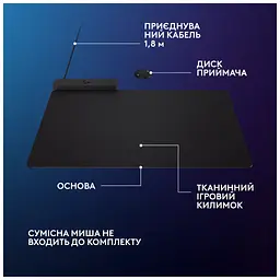 Килимок для мишки Logitech G PowerPlay 2 Charging System Mouse Pad (947-000003) - мініатюра 6