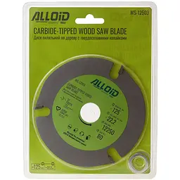 Диск пиляльний по дереву Alloid Building Tools с твердосплавними напайками 125х22.2 мм (WS-12503) - мініатюра 3