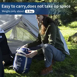 Спальник з капюшоном Naturehike MJ300 CNK2300SD014, темно-блакитний - мініатюра 5