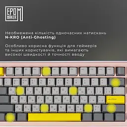Клавіатура Epomaker Shadow-S Wisteria Linear Pink механічна бездротова (SHS-P-WL) - мініатюра 9