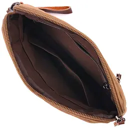 Практична чоловіча барсетка з текстилю 21260 Vintage коричнева - мініатюра 10