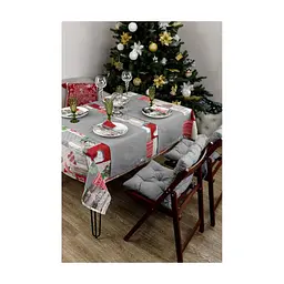 Доріжка на стіл Прованс Merry Christmas сіра 40x140 см (031480) - мініатюра 2