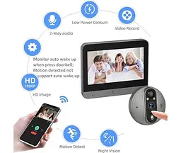 Бездротовий домофон - розумний відеодзвінок TUYA Door Bell Eye RH-PD8A - мініатюра 3