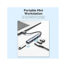 Концентратор Vention USB 3.0 to 1xUSB 3.0 + 3xUSB 2.0 0.15m gray (CKOHB) - мініатюра 6