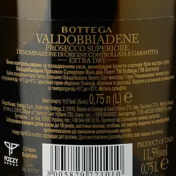 Вино ігристе Bottega Vino dei Poeti Prosecco Exta Dry DOCG, екстра сухе, біле, 11,5%, 0,75 л (671480) - мініатюра 3
