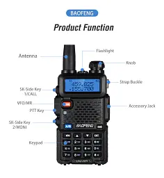 Портативна Рація + Гарнітура Baofeng UV-5R 5W дводіапазонна VHF136-174/UHF400-520 МГц (18835) - мініатюра 10