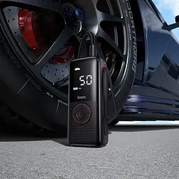 Автомобільний насос HOCO ZP18 Enlighten portable smart air pump Black (6942007673303) - мініатюра 8